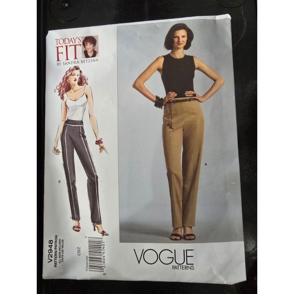 Vogue V2948 Sandra Betzina Todays Fit Misses Tapered Pants Sewing Pattern OSZ
